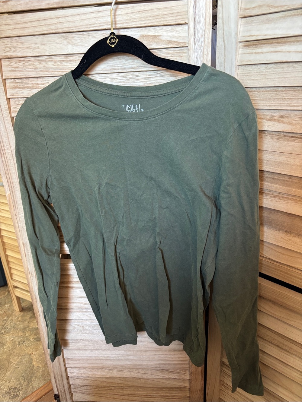TIME AND TRU Olive Green Long Sleeve Tee Small